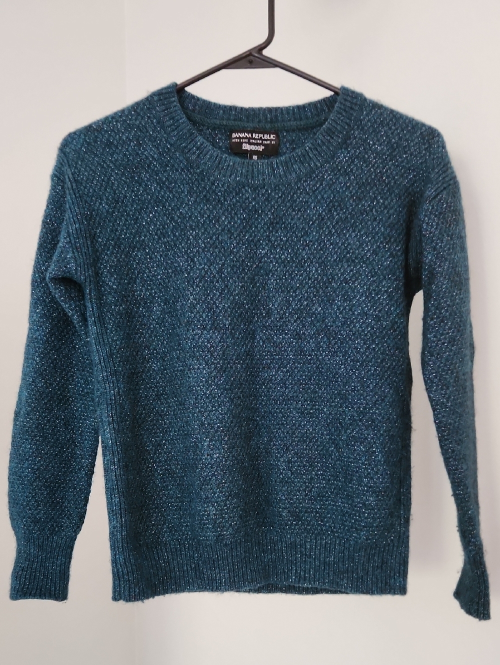 Banana Republic Teal Metallic Knit Sweater